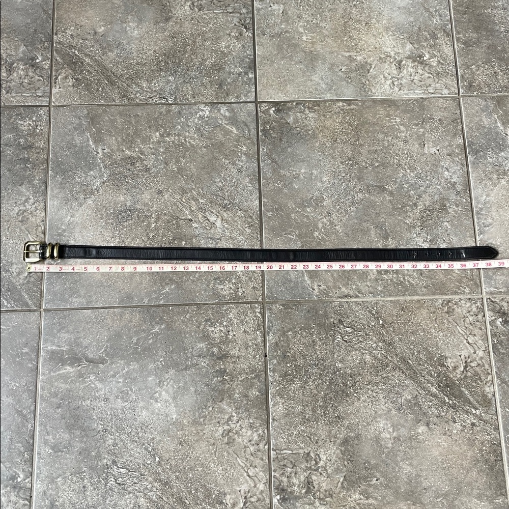 Dark Brown Leather Belt with Solid Brass Buckle - Picture 6 of 7